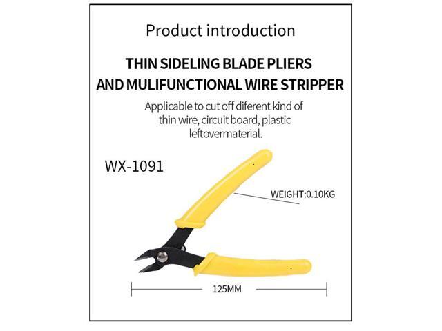 WX-1091 Multi Functional Tools Crimping Electrical Wire Cable Cutters Hand Tool Electronic Pliers Diagonal Pliers - Yellow