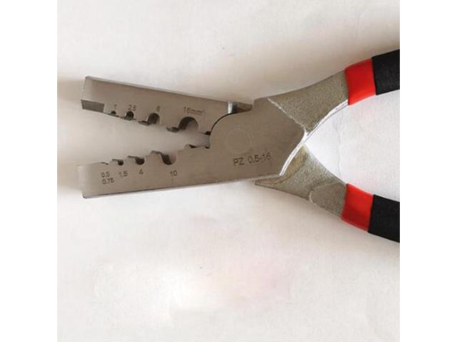 PZ0.5-16 Crimping Tube Terminal Pliers Mini Crimper Pliers Electrical Bootlace Terminal Crimping Tools - Black & Red