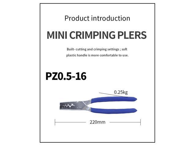 PZ0.5-16 Crimping Tube Terminal Pliers Mini Crimper Pliers Electrical Bootlace Terminal Crimping Tools - Blue