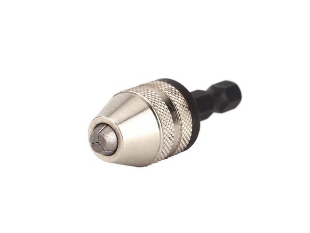 Hex Shank Drill Bit Keyless Electric Drill Chuck Quick Change Screwdriver Adapter Converter Grind Drilling Rotary Tools - Silver