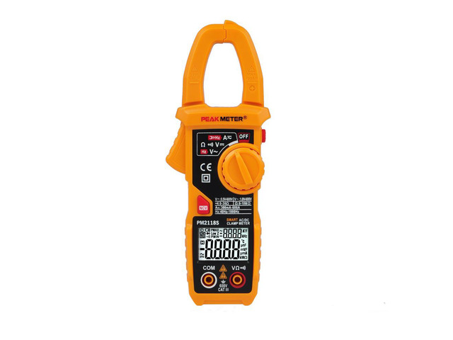 NEW PEAKMETER PM2118S Portable Smart AC/DC Clamp Meter Multimeter AC Current Voltage Resistance Continuity Measurement Tester with NCV
