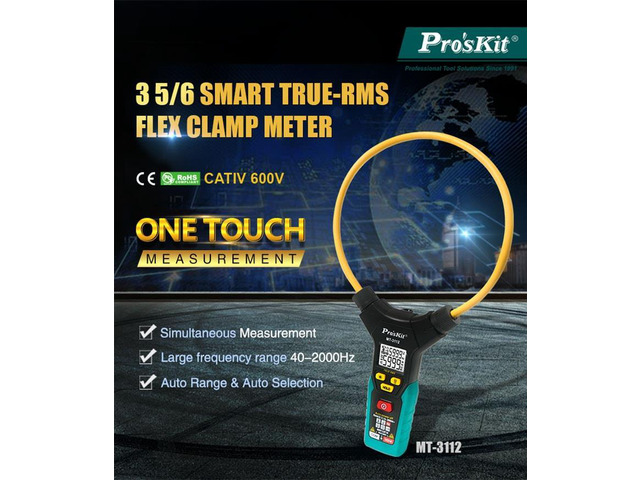 Pro'sKit MT-3112 3 5/6 Smart True-RMS Flex Clamp Meter Pliers Type Table Digital Electronic Multimeter DC AC Current Tester