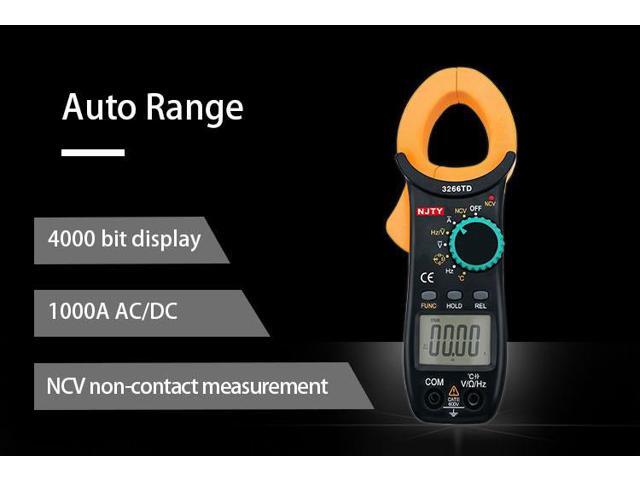 TY3266TD Digital Clamp Meter ACA AC/DCV Resistance Capacitance Frequency Temperature NCV 3999 Counts Ammeter Tester