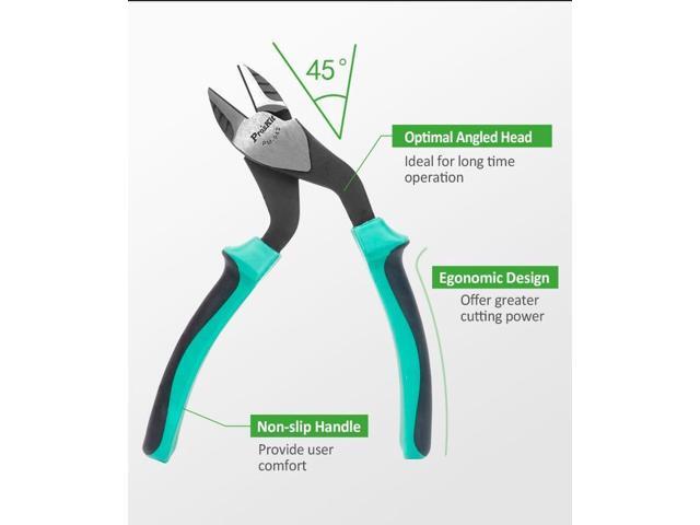 Pro'sKit PM-942 Electrical Wire Cable Cutters 45 Degrees Bending Head Steel Province Force Cable Stripper Plier