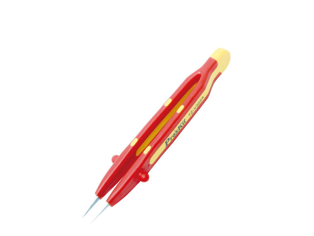 Pro'sKit TZ-V302A Resistance To High Pressure Lnsulated Tweezers Professional Maintenance Tool Tainless Steel Pointed Tweezers