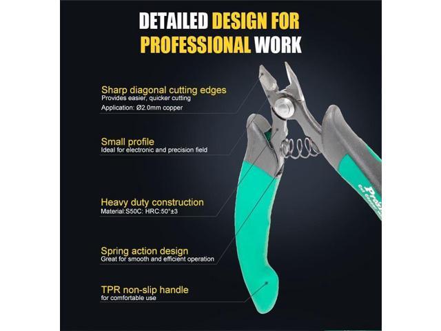 Pro'sKit PM-5101 Cutting Electrical Wire Cable Cutters DIY Electronic Diagonal Pliers Side Cutting Nippers Wire Cutter Tools