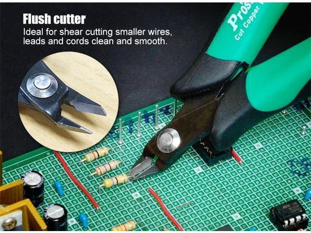 Pro'sKit PM-101D Thin Blade Diagonal Cutting Pliers Precision Electronic Cut Wire Cable Cutters Oblique Mouth Pliers