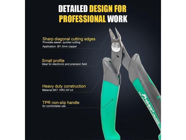 Pro'sKit PM-25PD Double Color Bulletproof Jump Fine Knife Diagonal Cutting Pliers Electrical Wire Cable Cutters Cutting Side Sni