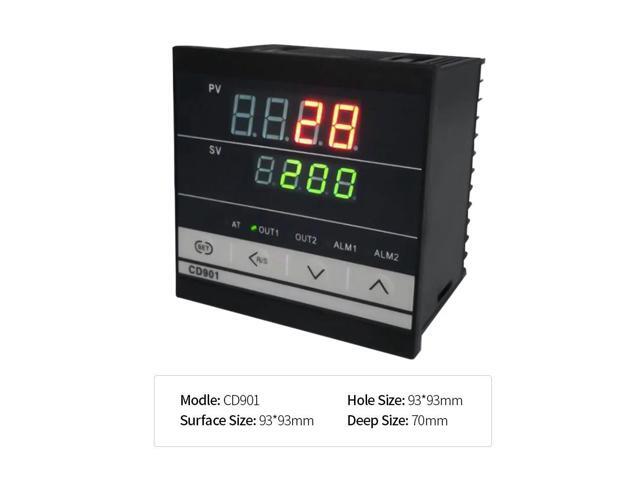 Digital PID Dual Display Temperature Controller Max Test Temperature 1372 Degree Thermoregulator with Alarm Relay Output CD901