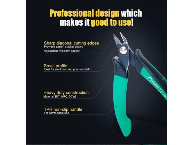 Pro'sKit PM-30D Double Color Thicker Knife Diagonal Cutting Pliers Oblique Mouth Pliers Electronic Cut Wire Cutters Repair Hand