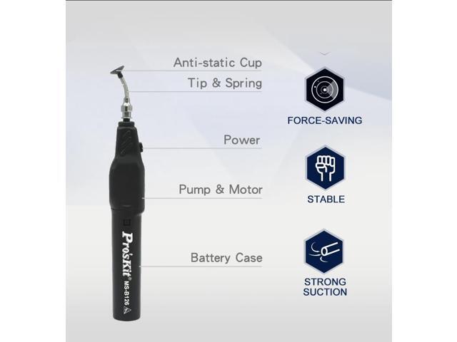 Pro'sKit MS-B126 Suction Pen Strong Electric Vacuum Chuck Antistatic Suction Pen IC Chip Electronic Parts Lens Absorbers Device