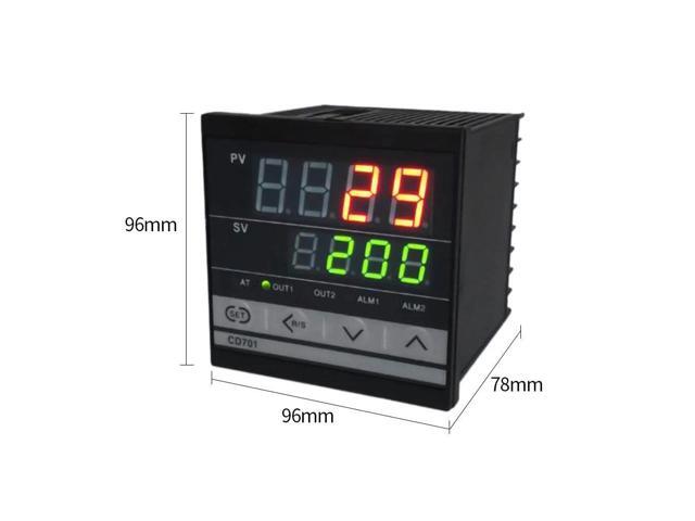 Digital PID Dual Display Temperature Controller Max Test Temperature 1372 Degree Thermoregulator with Alarm Relay Output CD701