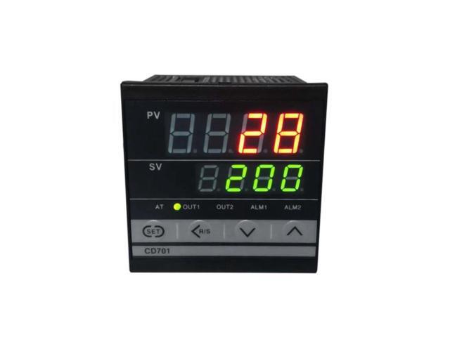 Digital PID Dual Display Temperature Controller Max Test Temperature 1372 Degree Thermoregulator with Alarm Relay Output CD701