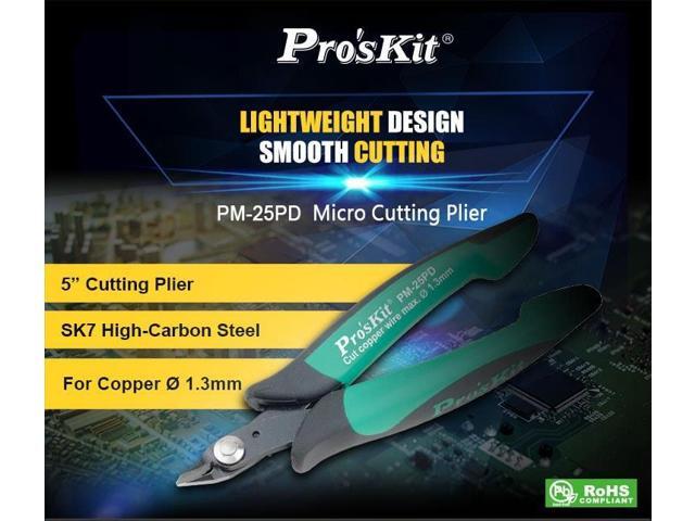 Pro'sKit PM-25PD Double Color Bulletproof Jump Fine Knife Diagonal Cutting Pliers Electrical Wire Cable Cutters Cutting Side Sni