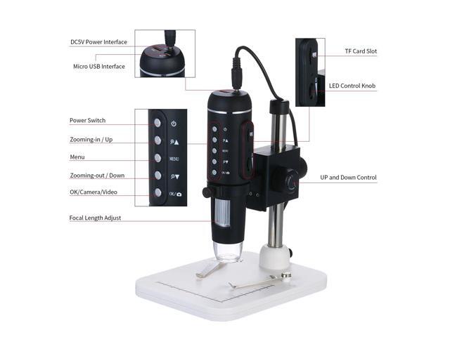 1000X Magnification 5M Pixels USB Digital Microscope with Stand Desktop Magnifier Magnifying Glass Digital Zoom Microscope Magnifier with 8-LED...