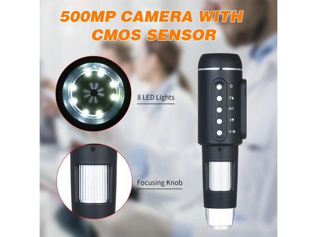 1000X Magnification 5M Pixels USB Digital Microscope with Stand Desktop Magnifier Magnifying Glass Digital Zoom Microscope Magnifier with 8-LED...