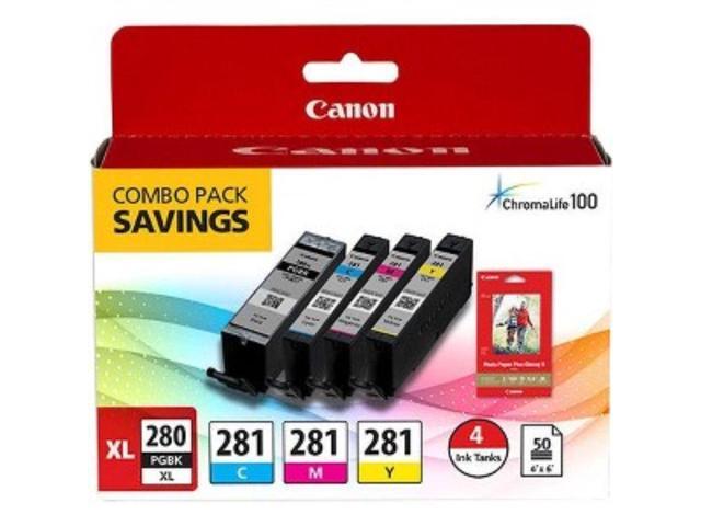 Canon - PGI-280 XL/CLI-281 4-Pack High-Yield - Pigment Black, Standard Capacity - Cyan, Magenta, Yellow Cartridges + Photo Paper - Black/Cyan/Magenta/Yellow - image 7