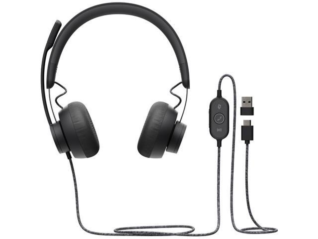 Logitech - Zone Wired Noise Cancelling On-Ear Headset for Microsoft Teams - Graphite - image 2
