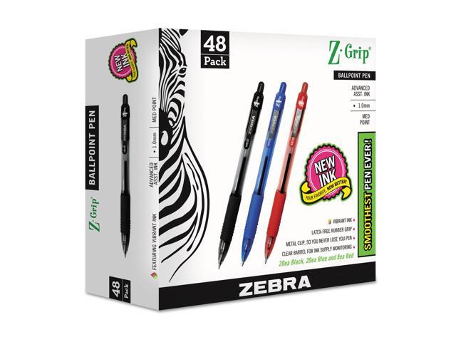 ZEBRA PEN CORP. Z-Grip Retractable Ballpoint Pen Assorted Ink Medium 48/Pack 22048