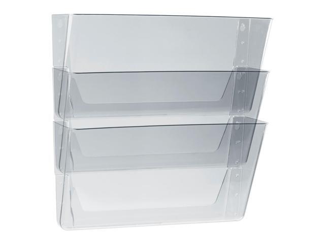Storex Wall File Legal 16 x 14 Three Pocket Clear 70229U06C