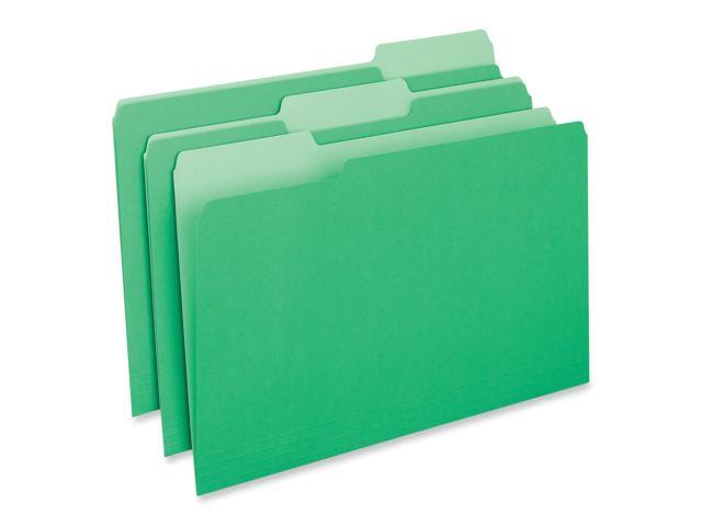 UNIVERSAL Recycled Interior File Folders 1/3 Cut Top Tab Legal Green 100/Box