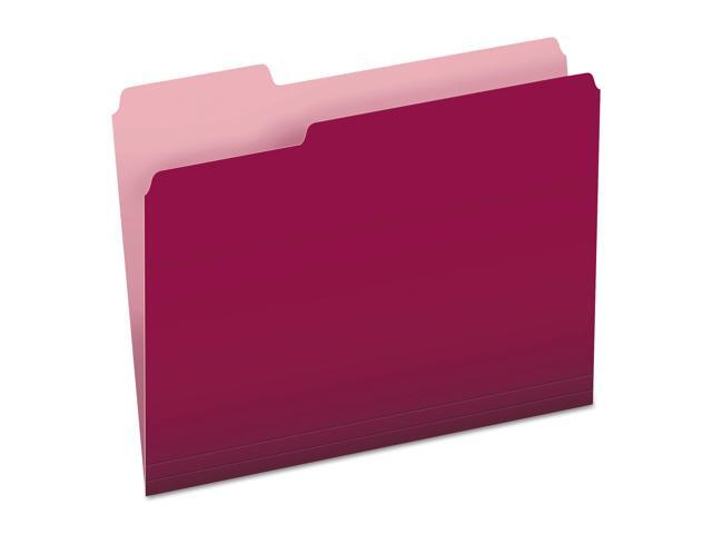 Pendaflex Colored File Folders 1/3 Cut Top Tab Letter Burgundy/Light Burgundy 100/Box 15213BUR
