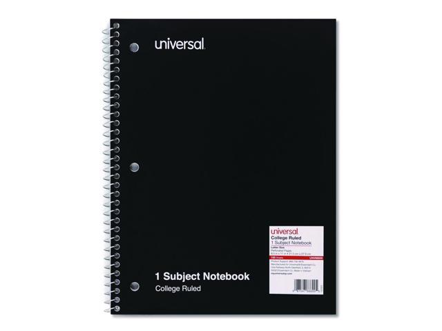 Universal 1 Sub. Wirebound Notebook 11 x 8 1/2 College Rule 100 Sheets Black