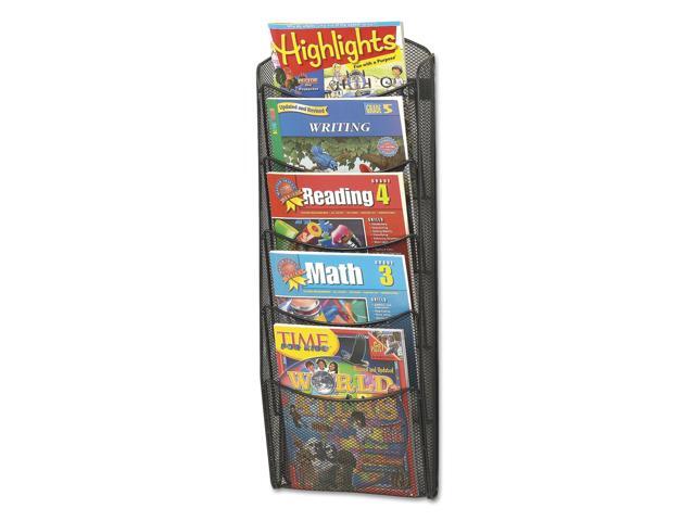 Safco Onyx Mesh Literature Rack Five Compartments 10-1/4w x 3-1/2d x 28-1/3h