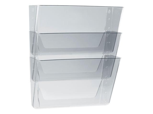 Storex Wall File Letter 13 x 14 Three Pocket Clear 70245U06C