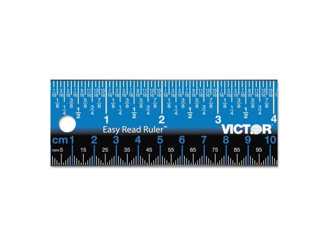Victor Easy Read Stainless Steel Ruler Standard/Metric 12' Blue EZ12SBL