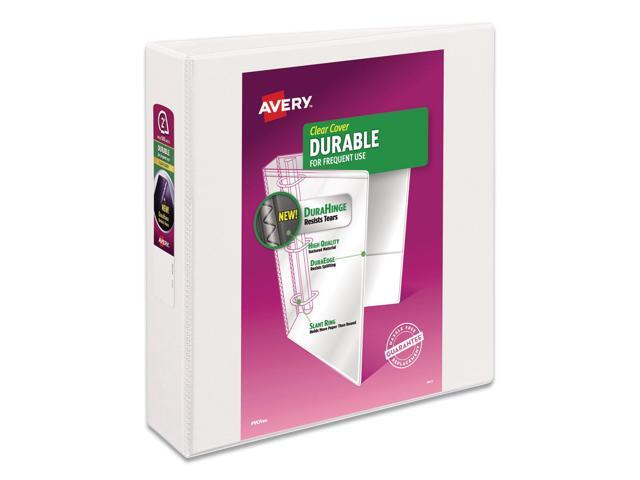 Avery Durable View Binder with DuraHinge and Slant Rings 2' White 4/Pack 17577