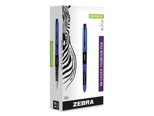 Zebra Fountain Pen Blue Ink Fine 1 Dozen 48320