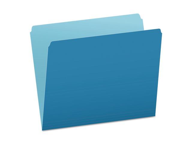 Pendaflex Colored File Folders Straight Cut Top Tab Letter Blue/Light Blue 100/Box 152BLU