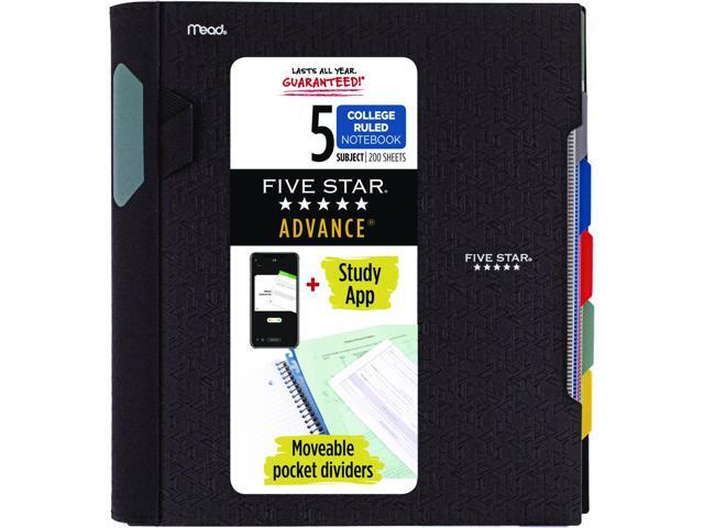 Five Star Advance 5-Subject Subject Notebooks 8.5' x 11' College Ruled 200 Sheets Each (06326)