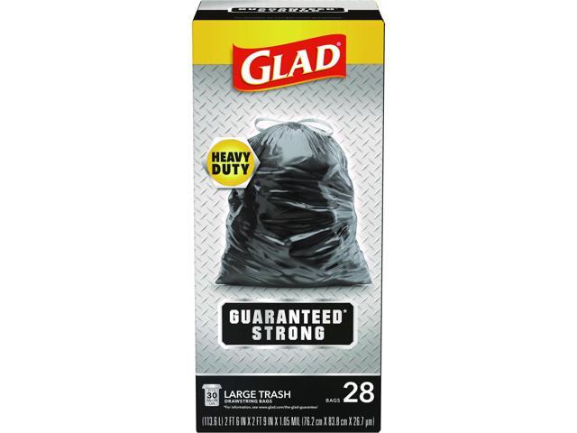 Drawstring Large Trash Bags 30 gal 1.05 mil 30' x 33' Black 90/Carton 78966