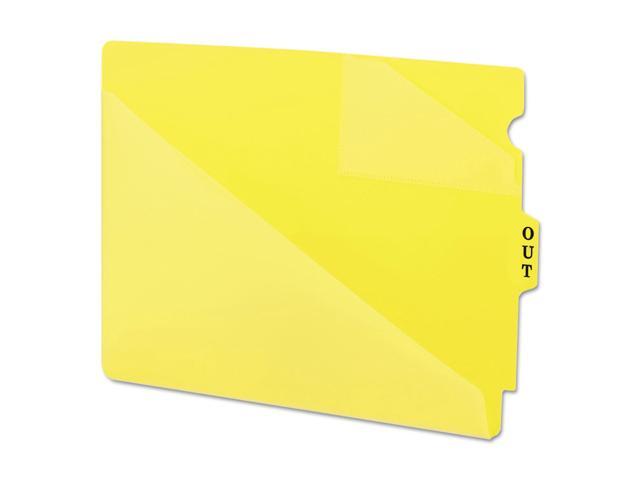 End Tab Poly Out Guides, Two-Pocket Style, 1/3-Cut End Tab, Out, 8.5 x 11, Yellow, 50/Box