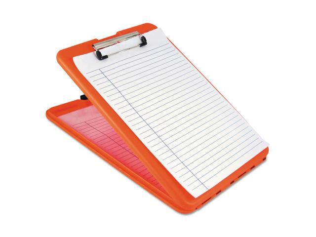 Saunders SlimMate Storage Clipboard 1/2' Clip Cap 8 1/2 x 11 Sheets Hi-Vis Orange 00579