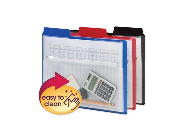 Smead Poly Project Organizer with Zip Pouch Assorted 3/Pack 89614