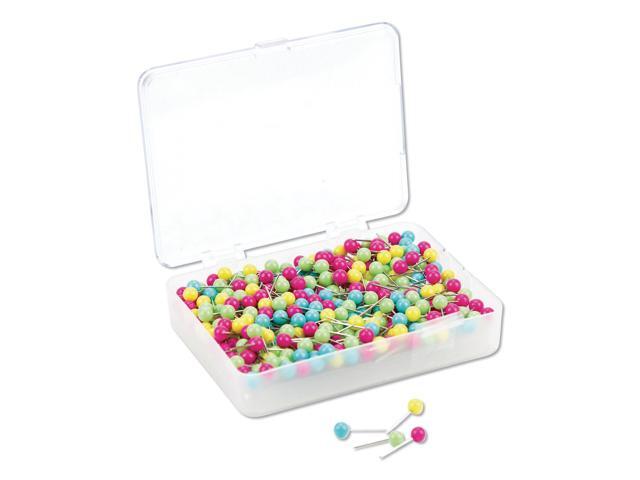 U Brands Map Push Pins Plastic Assorted 1/2' 300/Pack 3086U06-24