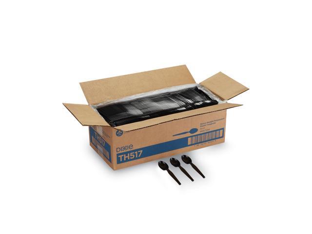 Plastic Cutlery Heavyweight Teaspoons Black 1000/Carton