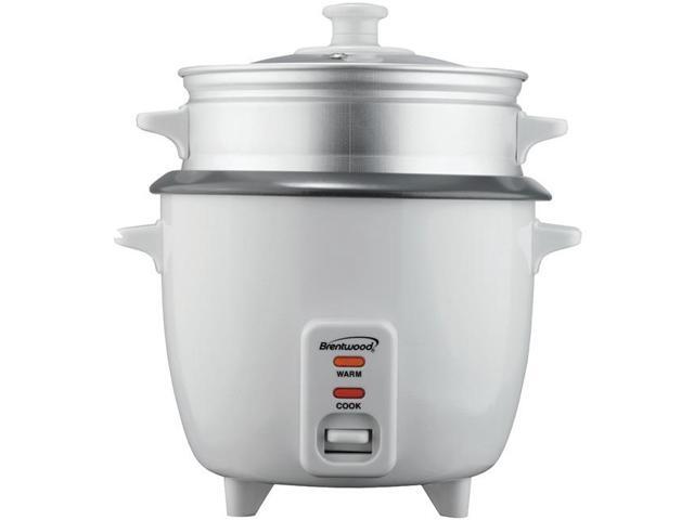 Brentwood TS-180S 8-Cup Uncooked/16-Cup Cooked Rice Cooker and Food Steamer - White