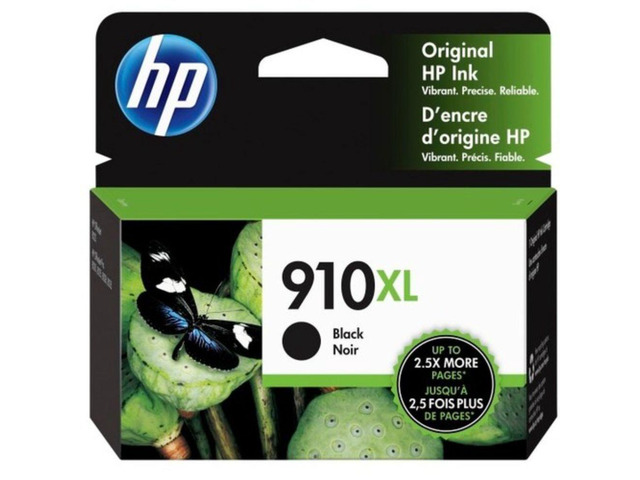 HP 910XL High Yield Black Original Ink Cartridge, ~825 pages, 3YL65AN#140
