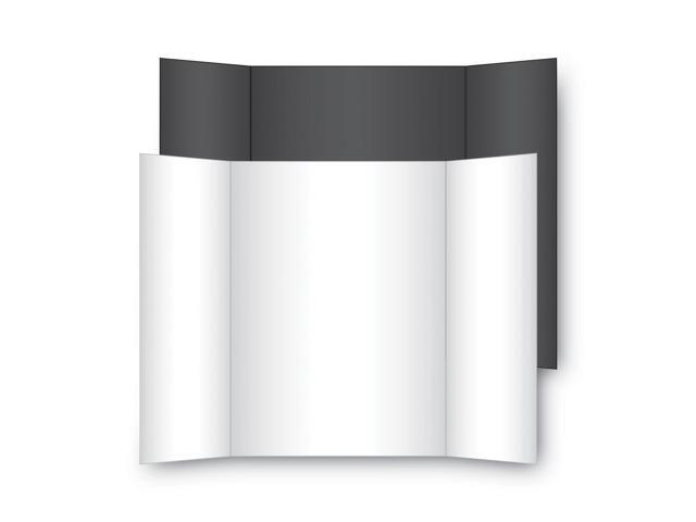 Eco Brites Too Cool Tri-Fold Poster Board 36 x 48 Black/White 6/PK 27135