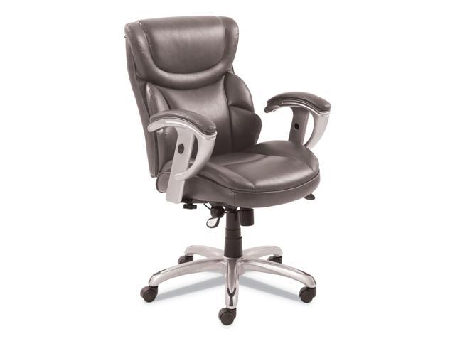 Emerson Task Chair, 21 1/4w x 19 3/4d x 21 3/4h Seat, Gray Leather