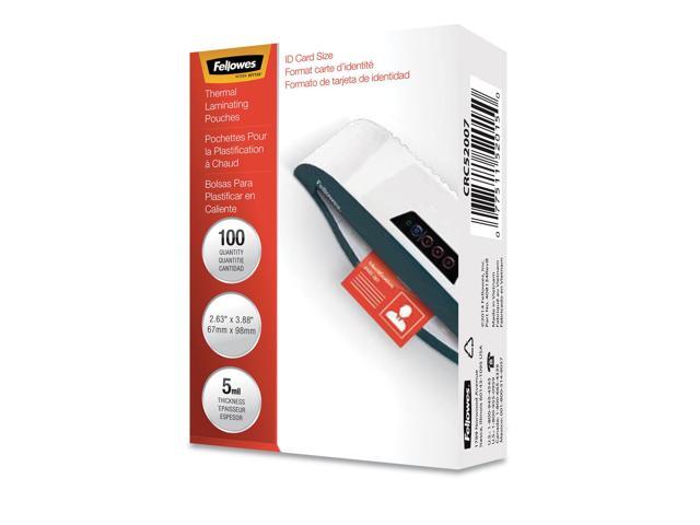 Fellowes 52015 Laminating Pouches, 5 mil, 2 5/8 x 3 3/8, 100 per Pack