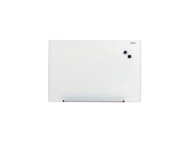 Universal Frameless Magnetic Glass Marker Board, 36' X 24', White UNV43202