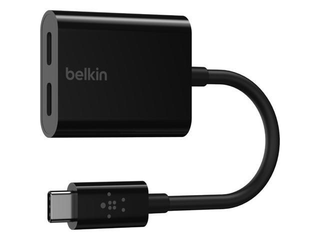 Belkin - RockStar USB-C Audio + Charge Adapter, for iPad Pro, Galaxy, Note, Google Pixel, LG G6, Sony Xperia, OnePlus - Black - image 2