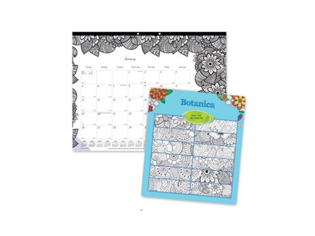 2023 Blueline 22'' x 17'' Monthly Doodle Plan Coloring Desk Pad Calendar