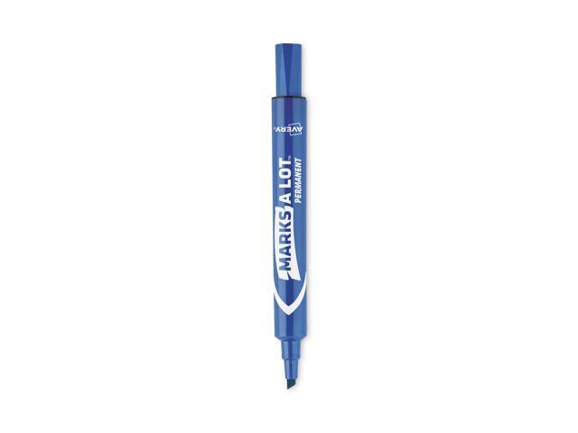 Avery Marks-A-Lot Large Desk-Style Permanent Marker Chisel Tip Blue Dozen 08886