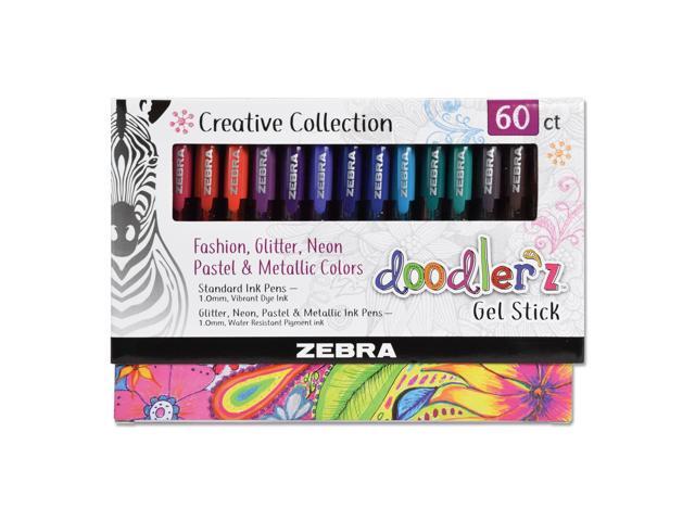 Zebra doodler'z Gel Pen Medium Point Assorted Inks 60/Pack (41960)